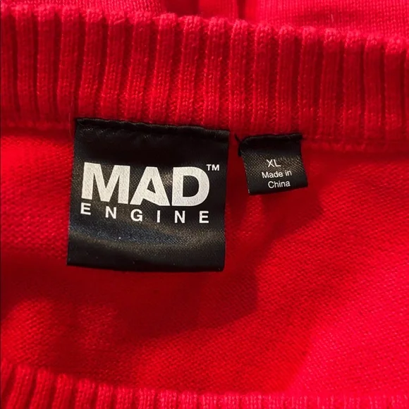 MAD Engine Sloth Santa Hat Hanging on Ornament Wreath Ugly Christmas Sweater - Picture 5 of 5